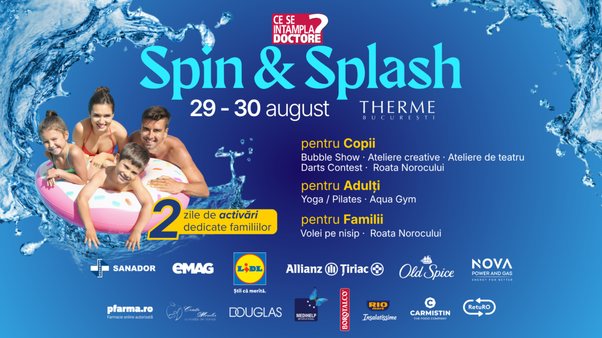 „Spin & Splash by CSID.ro”, două zile de sport, joacă, sănătate și surprize pentru întreaga familie, la THERME București
