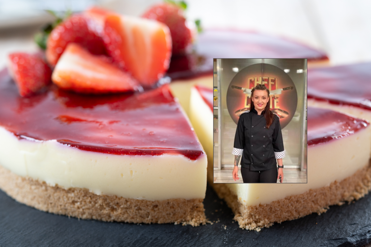Rețeta Roxanei Blenche de cheesecake la rece cu căpșuni. Desertul cremos care nu necesită coacere